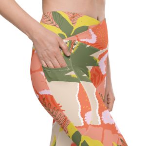 Hibiscus Crossover Leggings Pockets